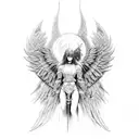 angel warrior tattoo design idea