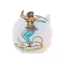 Hula dancer tattoo design idea