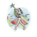 Hula dancer tattoo design idea