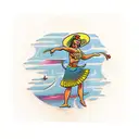 Hula dancer tattoo design idea