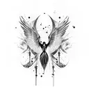 undead black swan tattoo design idea