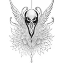 undead black swan tattoo design idea
