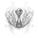 undead black swan tattoo design idea