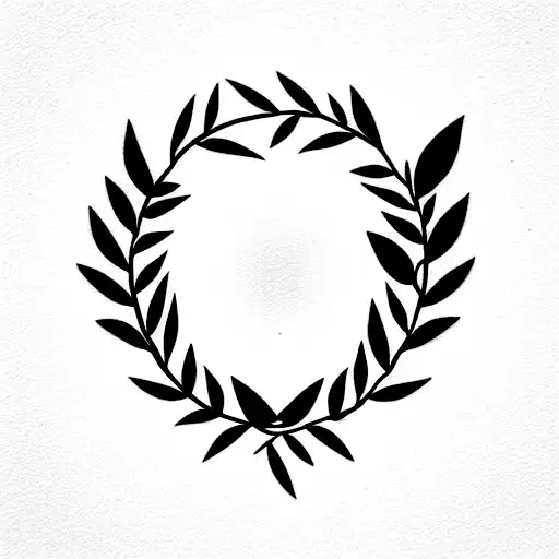 Laurel wreath with olive leaf in the middle  tattoo design idea