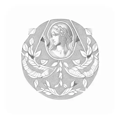 Laurel wreath with olive leaf in the middle  tattoo design idea