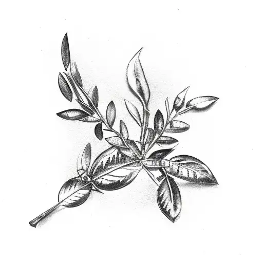 Laurel wreath with olive leaf in the middle  tattoo design idea
