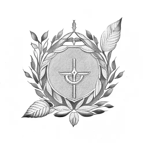 Laurel wreath with olive leaf in the middle  tattoo design idea