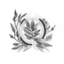 Laurel wreath with olive leaf in the middle  tattoo design idea