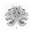 Laurel wreath with olive leaf in the middle  tattoo design idea