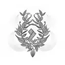 Laurel wreath with olive leaf in the middle  tattoo design idea