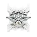 mechanical biometric tattoo design idea