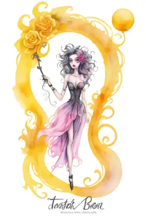 Create a tattoo design concept inspired by various characters from Tim Burton's movies. tattoo design idea