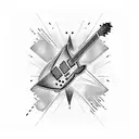 Flying V electric guitar guitar tattoo design idea