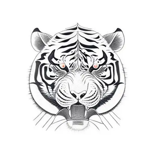 angry tiger tattoo design idea