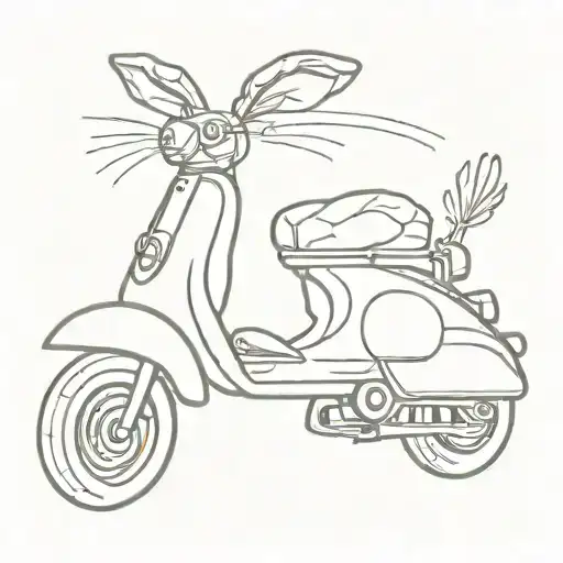 hare on a scooter tattoo design idea