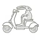 hare on a scooter tattoo design idea