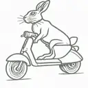 hare on a scooter tattoo design idea