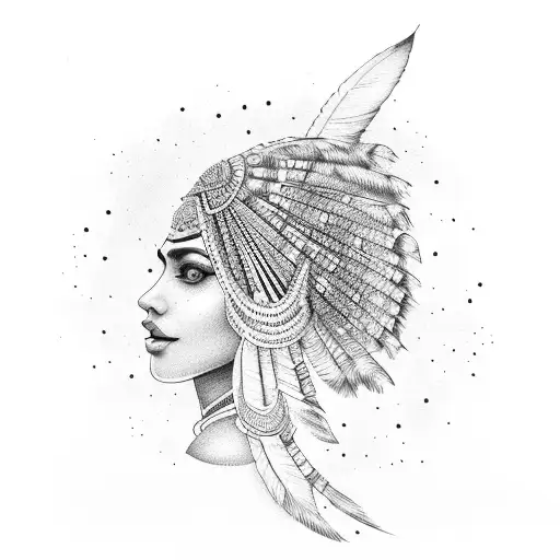 Indian girl  tattoo design idea