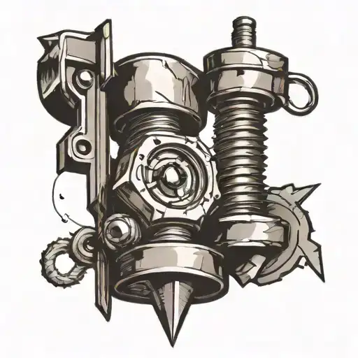 make a bolt and a nut, they should appear separate, the bolt being a man and the nut a woman tattoo design idea