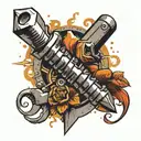make a bolt and a nut, they should appear separate, the bolt being a man and the nut a woman tattoo design idea