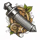 make a bolt and a nut, they should appear separate, the bolt being a man and the nut a woman tattoo design idea