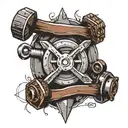 make a bolt and a nut, they should appear separate, the bolt being a man and the nut a woman tattoo design idea