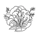 Empty tomb overgrown into a garden tattoo design idea