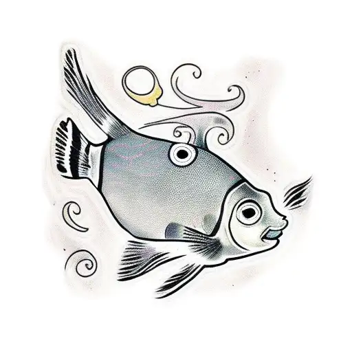 clown fish with the name hunter  tattoo design idea