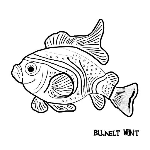 clown fish with the name hunter  tattoo design idea