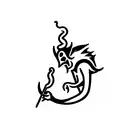 Devil smoking  tattoo design idea