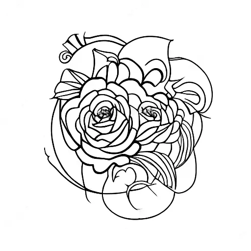 777 con flores de lavanda y cerezo  tattoo design idea