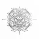 Compass sun moon tattoo design idea