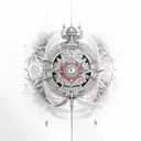 Compass sun moon tattoo design idea