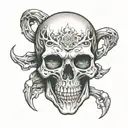 skull soft shading stencil art of a skeletal tattoo design idea