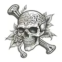 skull soft shading stencil art of a skeletal tattoo design idea