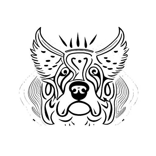 the phrase " Viva the Underdogs " with some flames and a dog as a resemblance  tattoo design idea