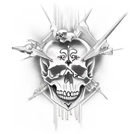 Skull and memento mori tattoo design idea