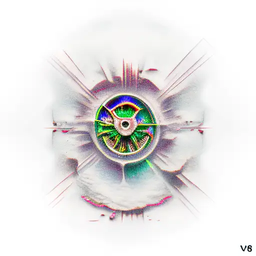 V8 engine and davinci tattoo design idea