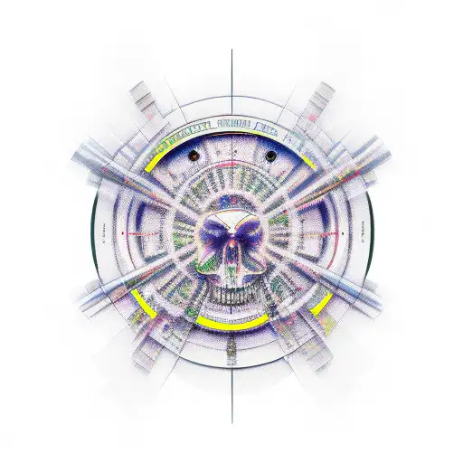 V8 engine and davinci notes tattoo design idea