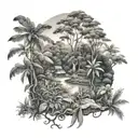 Peruvian amazon forest tattoo design idea