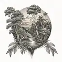 Peruvian amazon forest tattoo design idea