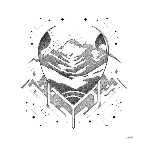 ski line tattoo design idea