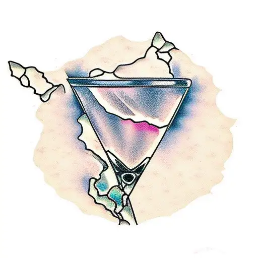 Broken wine glass tattoo design idea