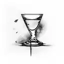 Broken wine glass tattoo design idea