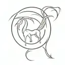 capricorn symbol with two dates 01/01/38 04/04/24 tattoo design idea