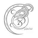 capricorn symbol with two dates 01/01/38 04/04/24 tattoo design idea