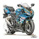 sportbike burnout suzuki gsxr 750 k7 tattoo design idea