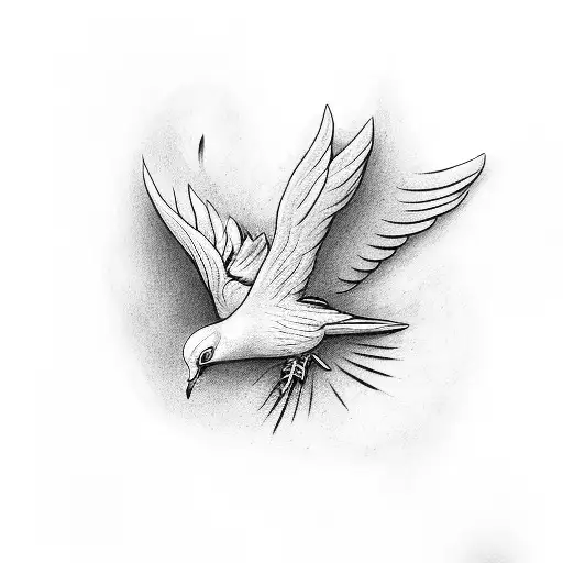 R with a dove, helping hand and paw tattoo design idea