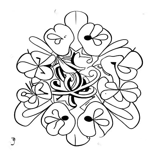4-leaf clover and the name Movileasca tattoo design idea
