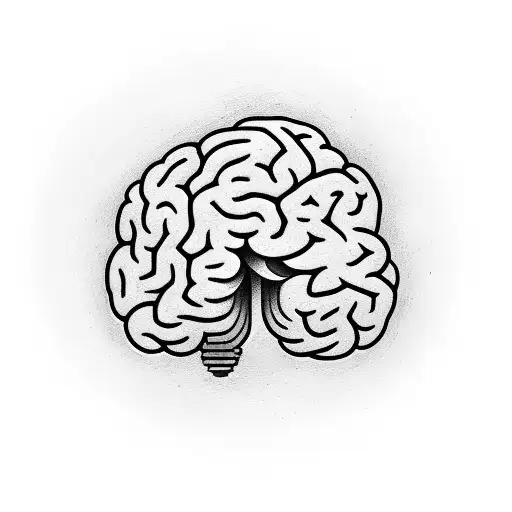 A stack of books forming a staircase leading to a brain tattoo design idea